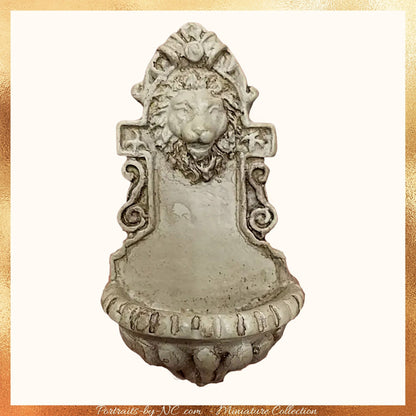 Miniature 1 12 scale lion head fountain 