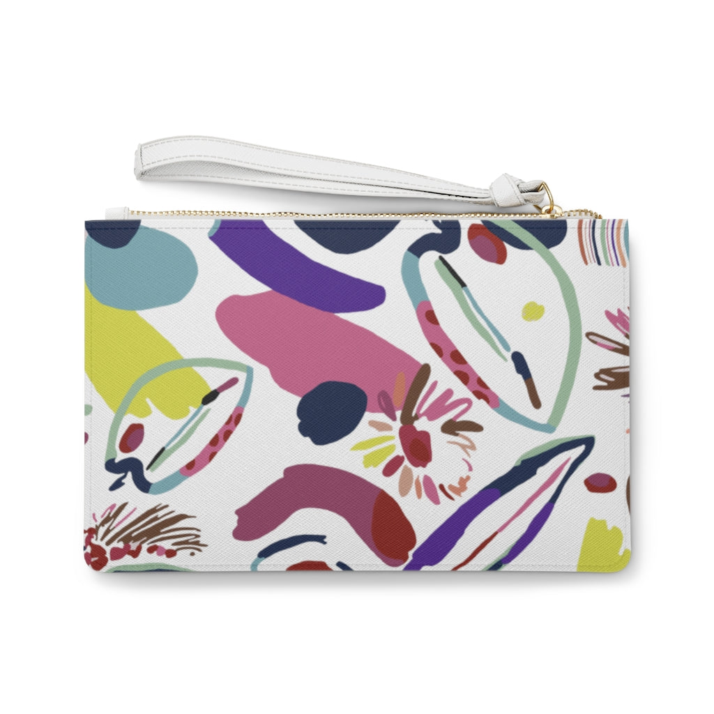Clutch Bag - Modern Blooms with strap