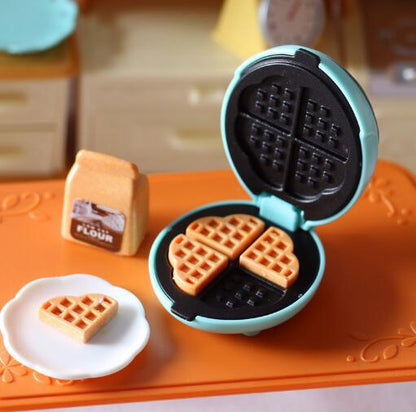 Miniature Waffle Maker 1/6 Scale Dollhouse Kitchen Mini Toaster