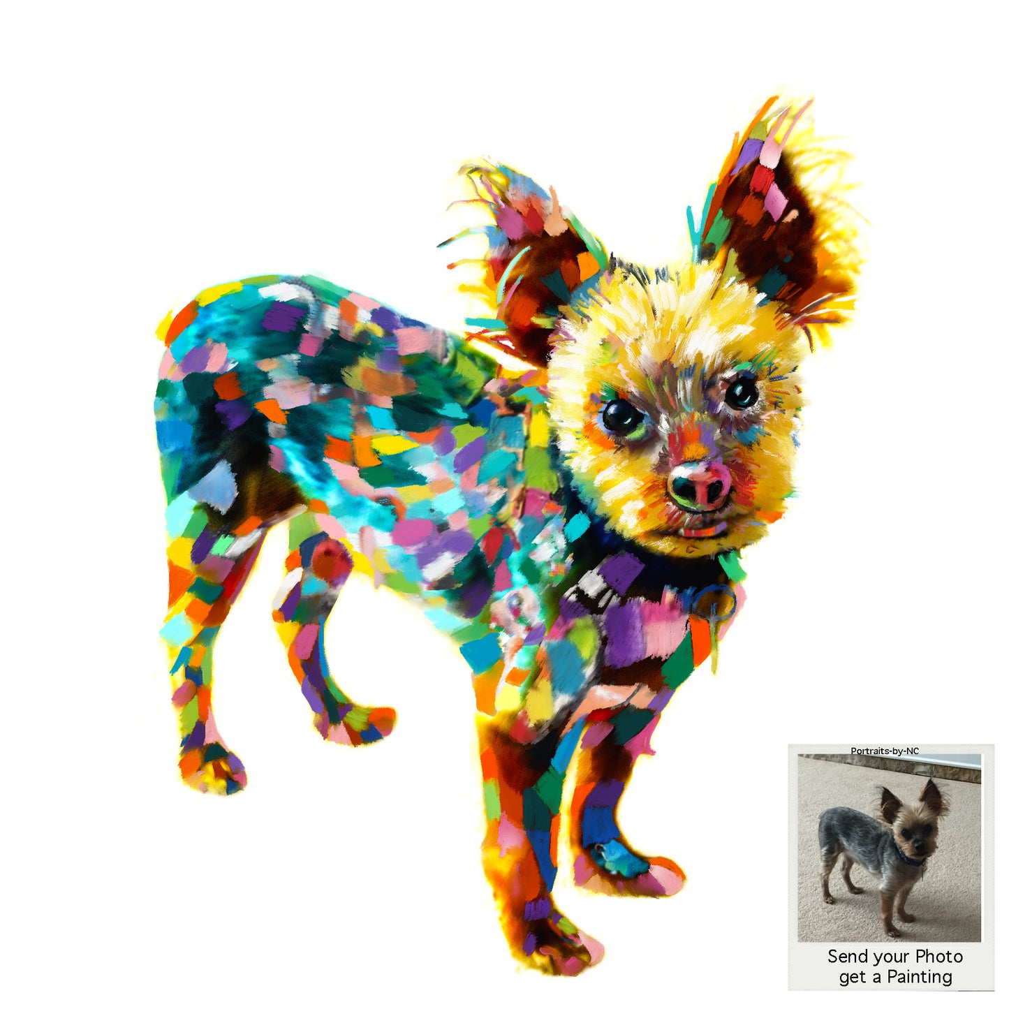 Colorful Abstract Yorkie Painting