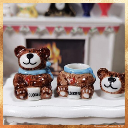 Bear Cookie Jar 1 12 Scale Miniature Dollhouse Accessory set