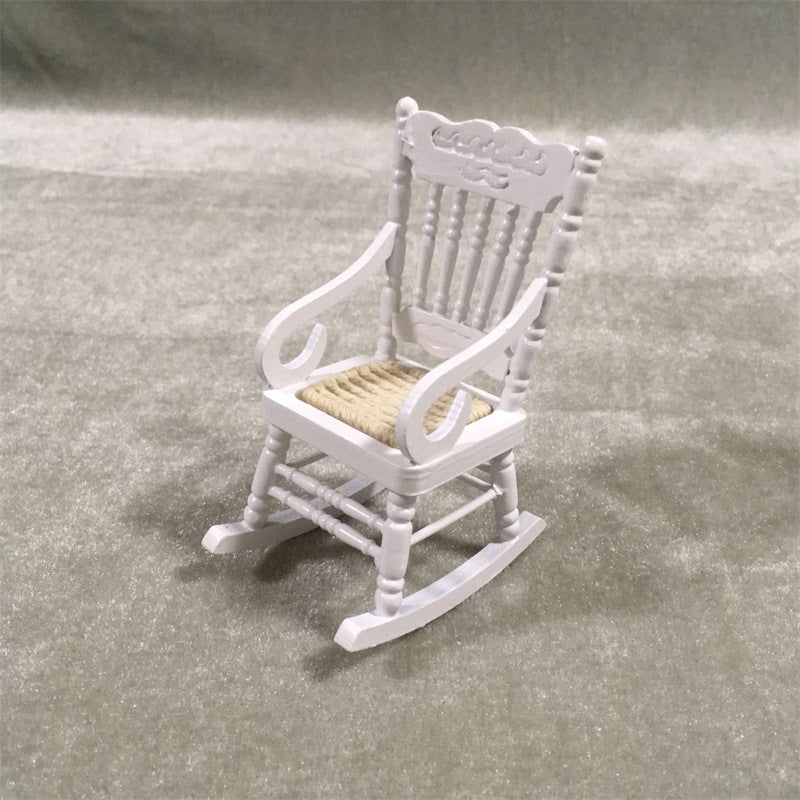 Miniature Rocking Chair 1 12 Scale Dollhouse Furniture white