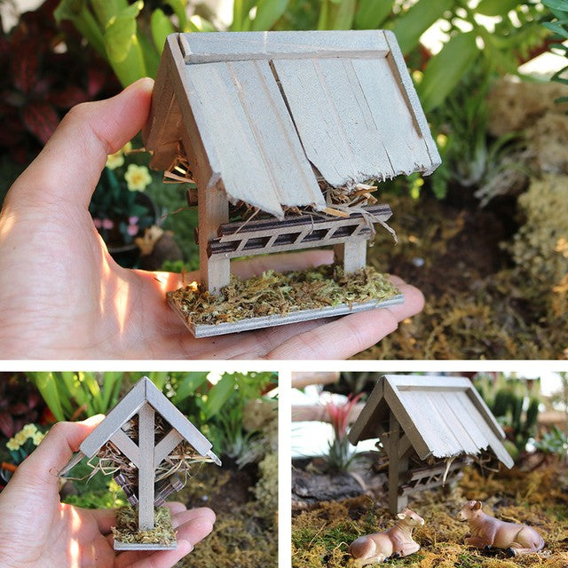 Miniature Hay Feeder 1 12 Scale Dollhouse Diorama Accessory