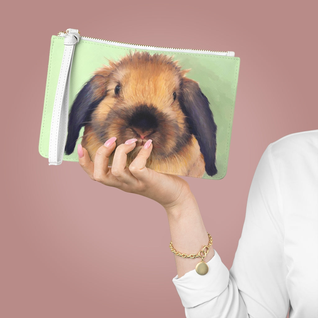 Clutch Bag with Holland Lop Face
