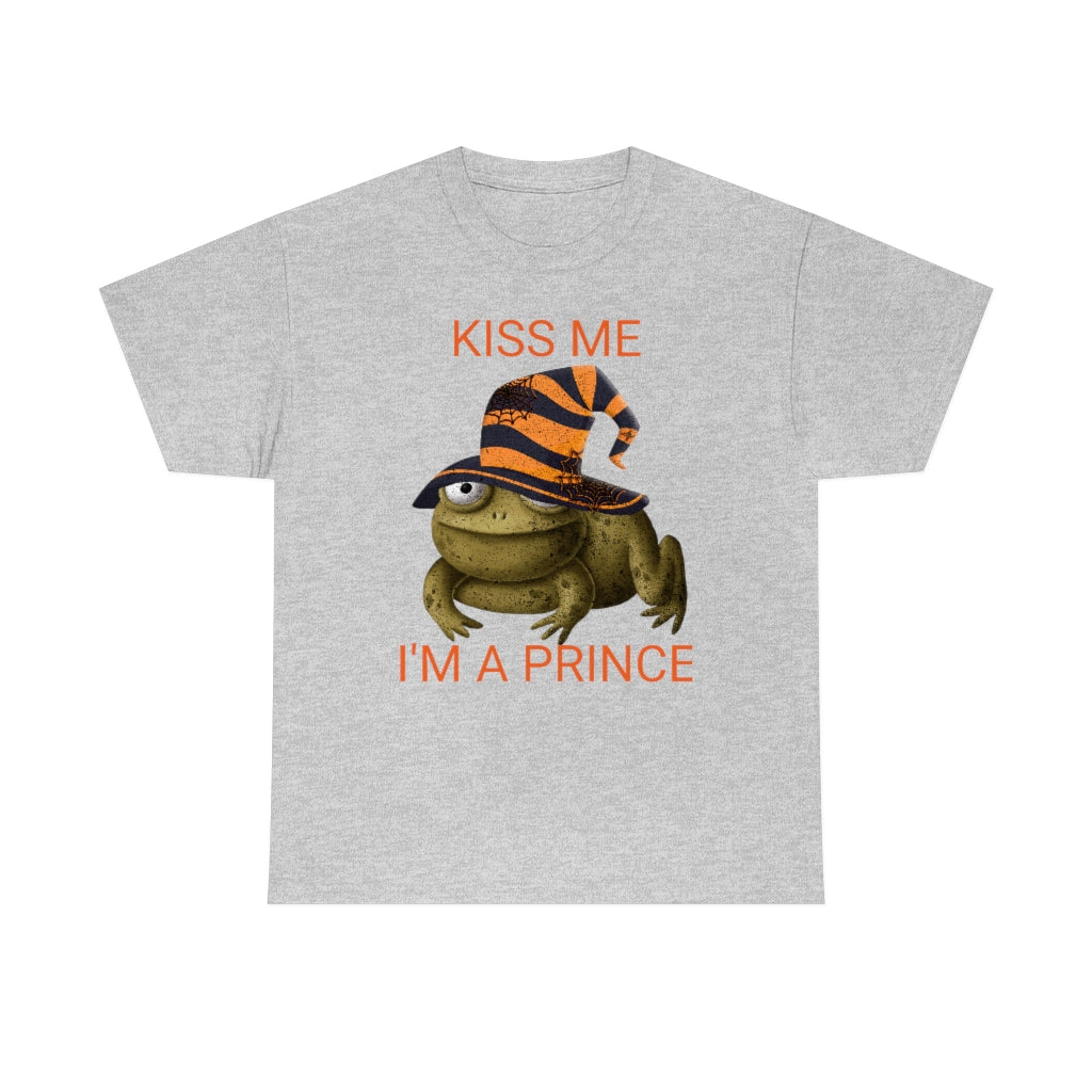 Kiss Me I'm a Prince - Halloween Toad Heavy Cotton Tee light grey