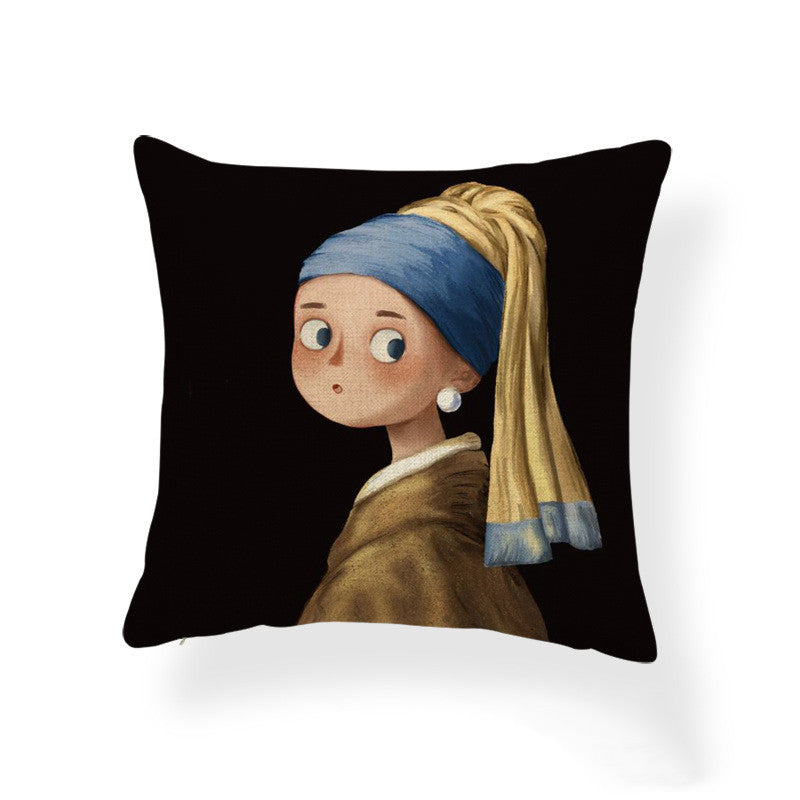 Old Master Cartoon Style Pillows 17x17" Blended Cushions