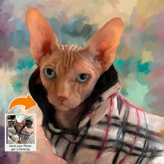Sphinx Cat Digital Portrait