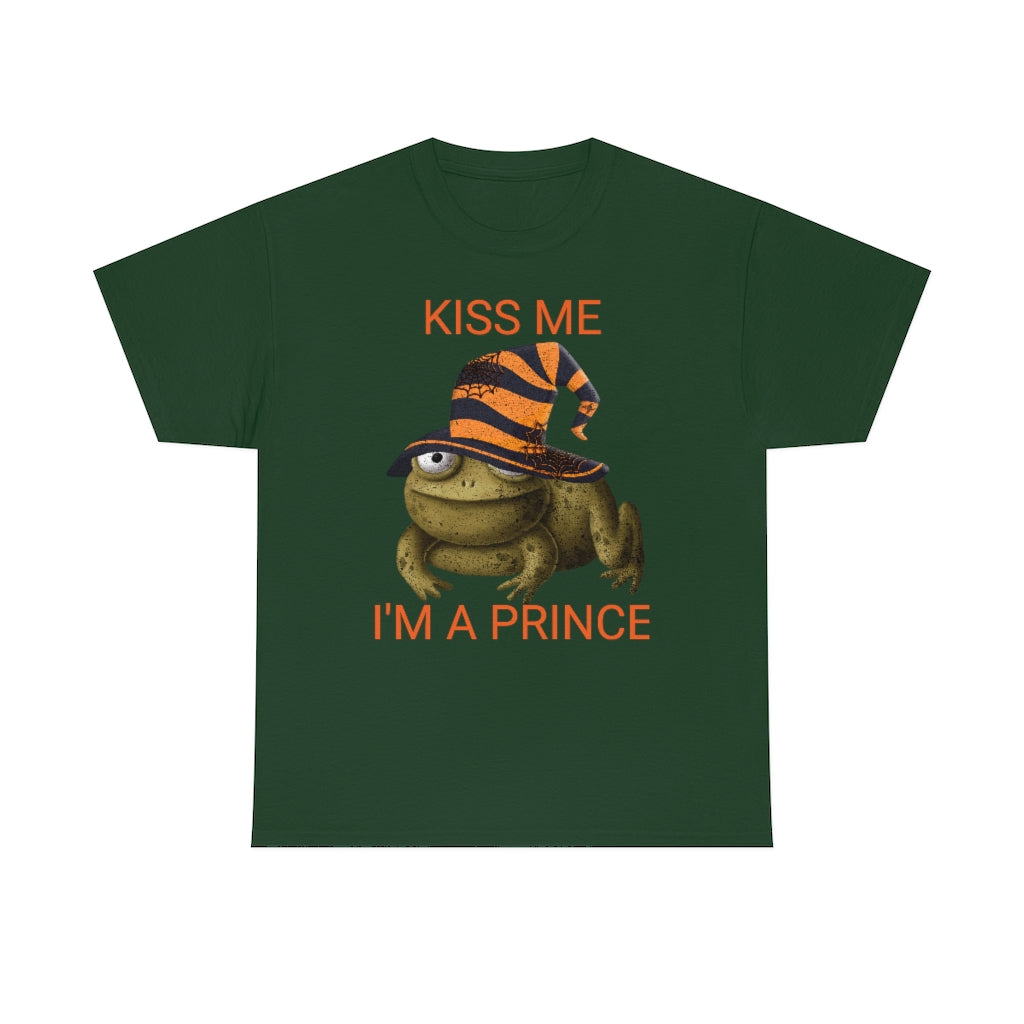 Kiss Me I'm a Prince - Halloween Toad Heavy Cotton Tee green