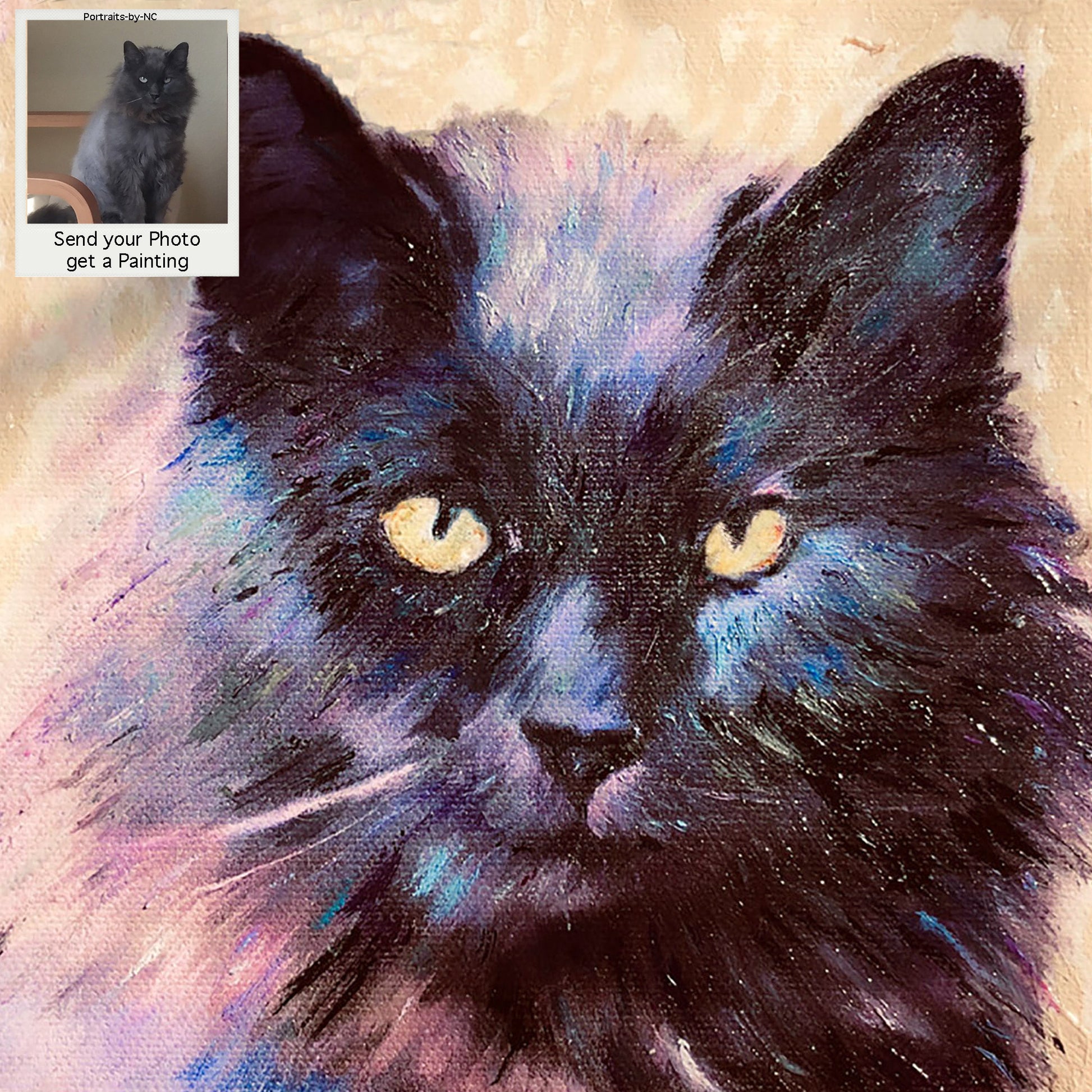 Custom Painted Cat Portrait