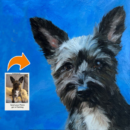 Terrier Dog Portrait Pet Oil Portrait