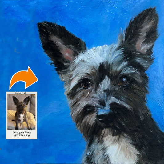 Terrier-Hundeporträt Haustier-Öl-Porträt