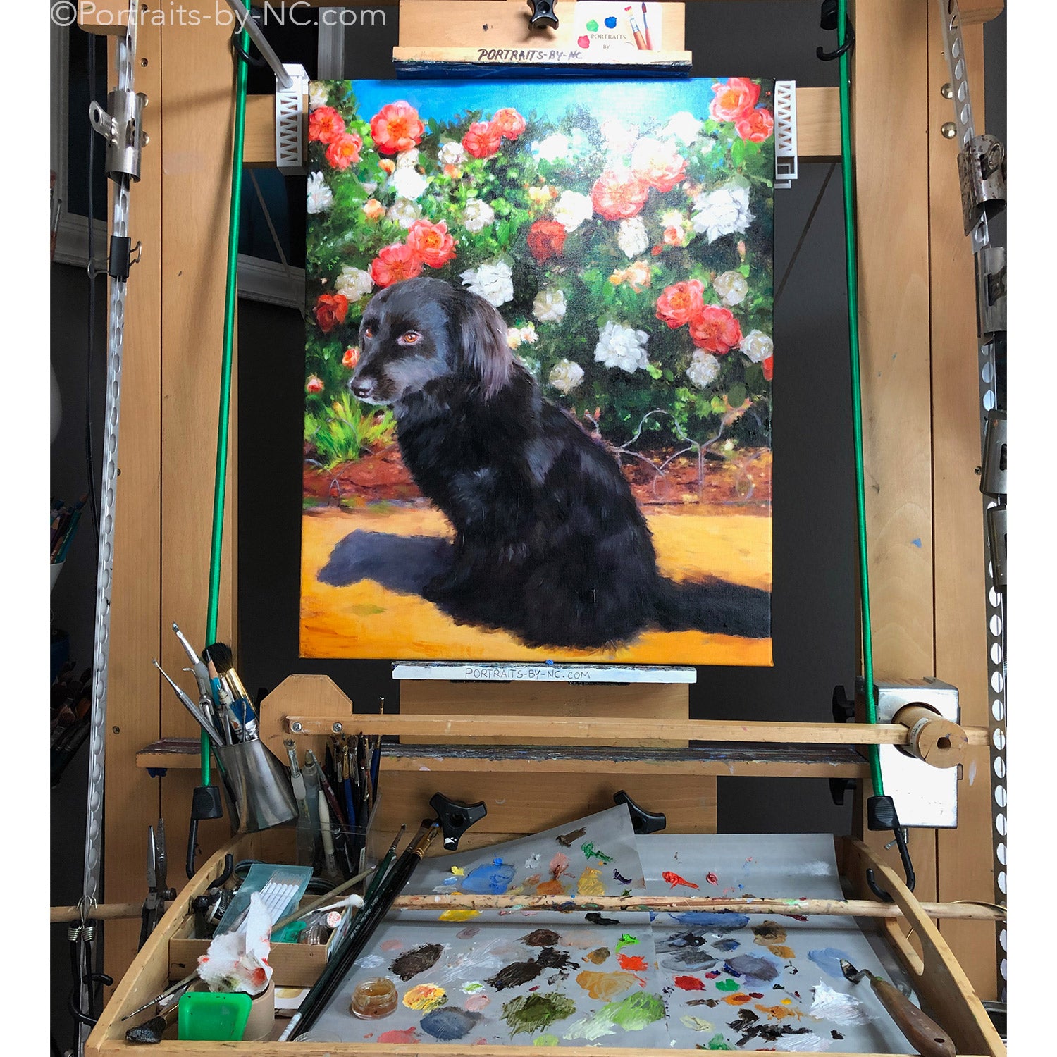 Dog Painting on Easel