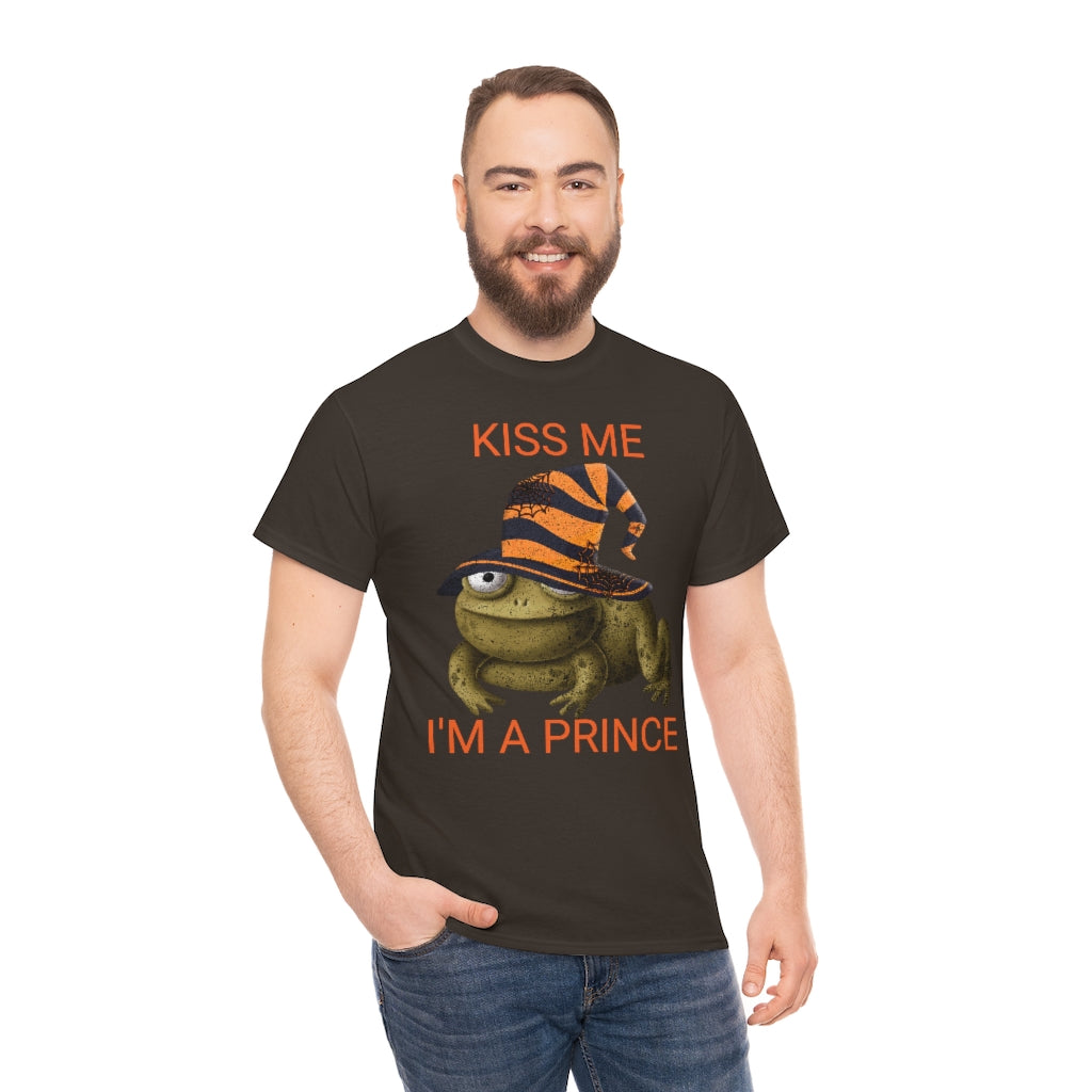 Embrasse-moi, je suis un prince - T-shirt en coton épais crapaud d'Halloween