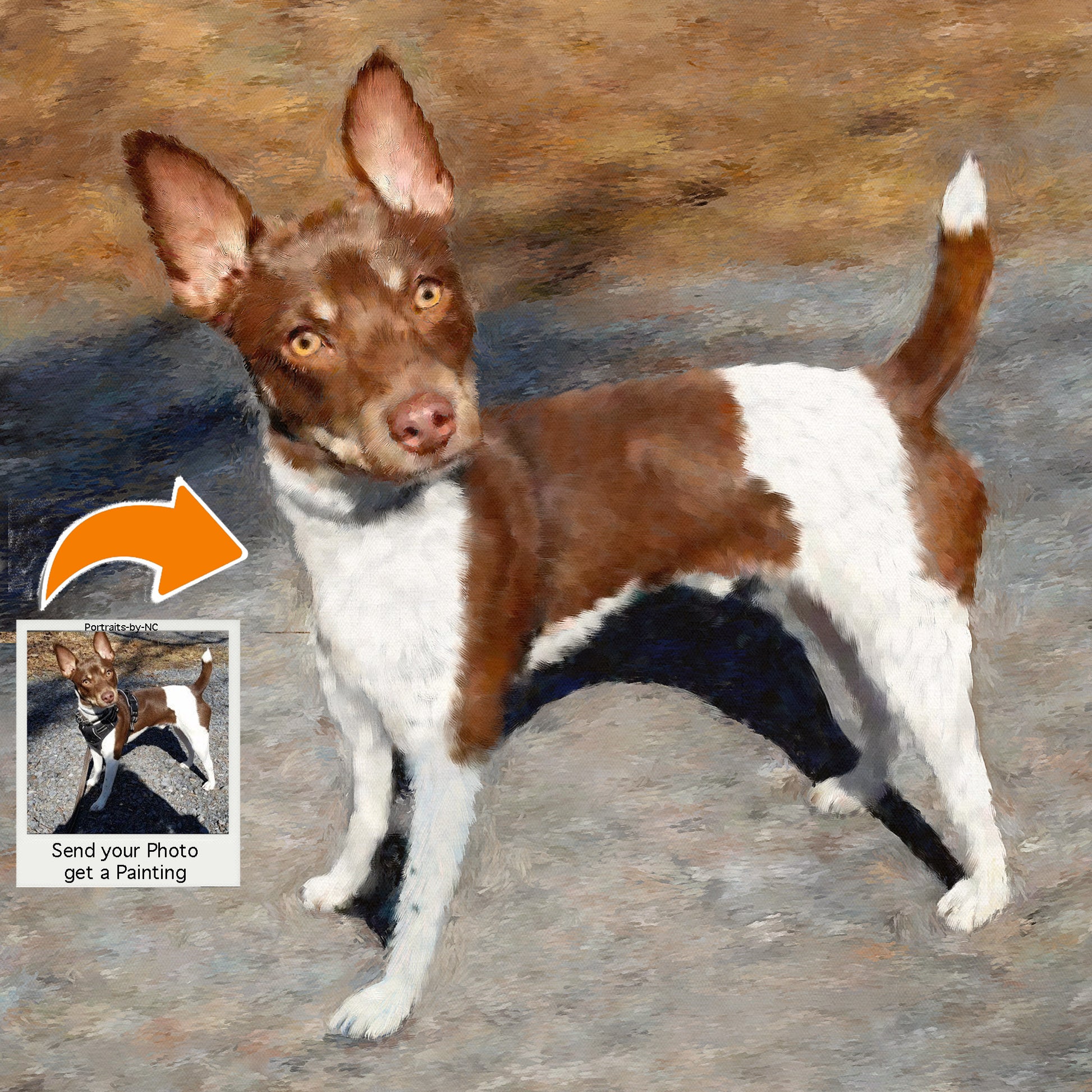 Rat Terrier Dog Portrait from Photo