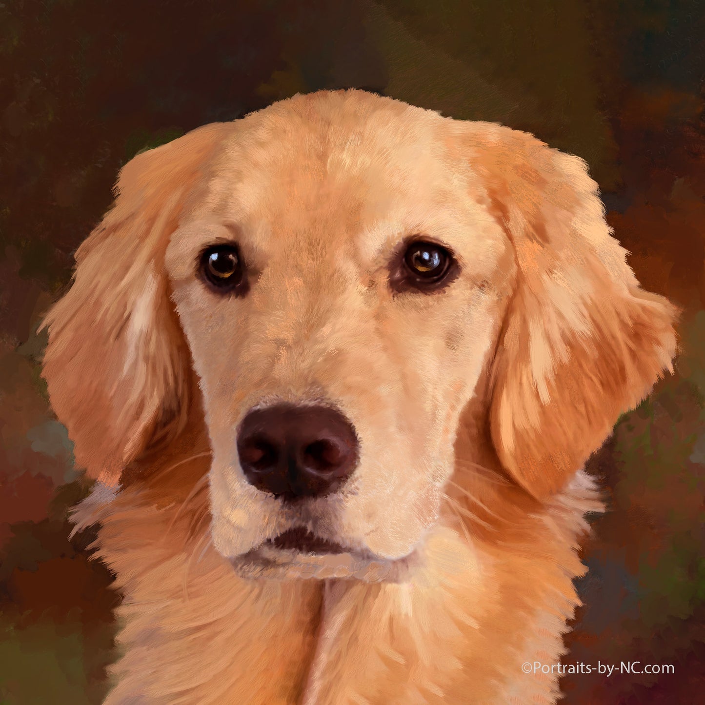 Golden Retriever Custom Painted Portrait