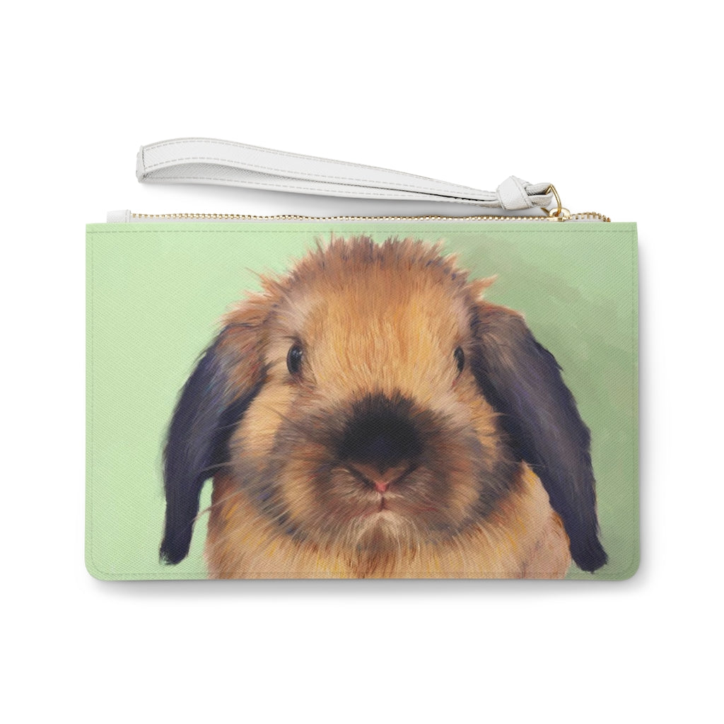 Clutch Bag with Holland Lop Face