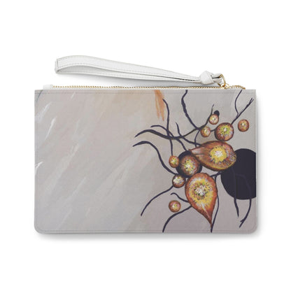 Clutch Bag with Modern Design white and beige