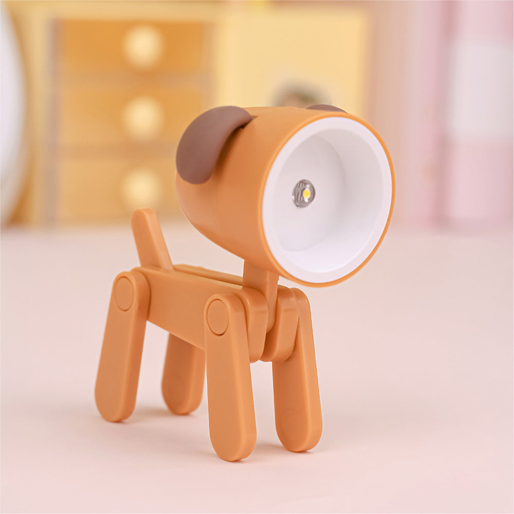 Small Mini Folding - Table Lamp - Night Light 1/6 Scale Doll Accessory Various Animal Shapes ornage puppy