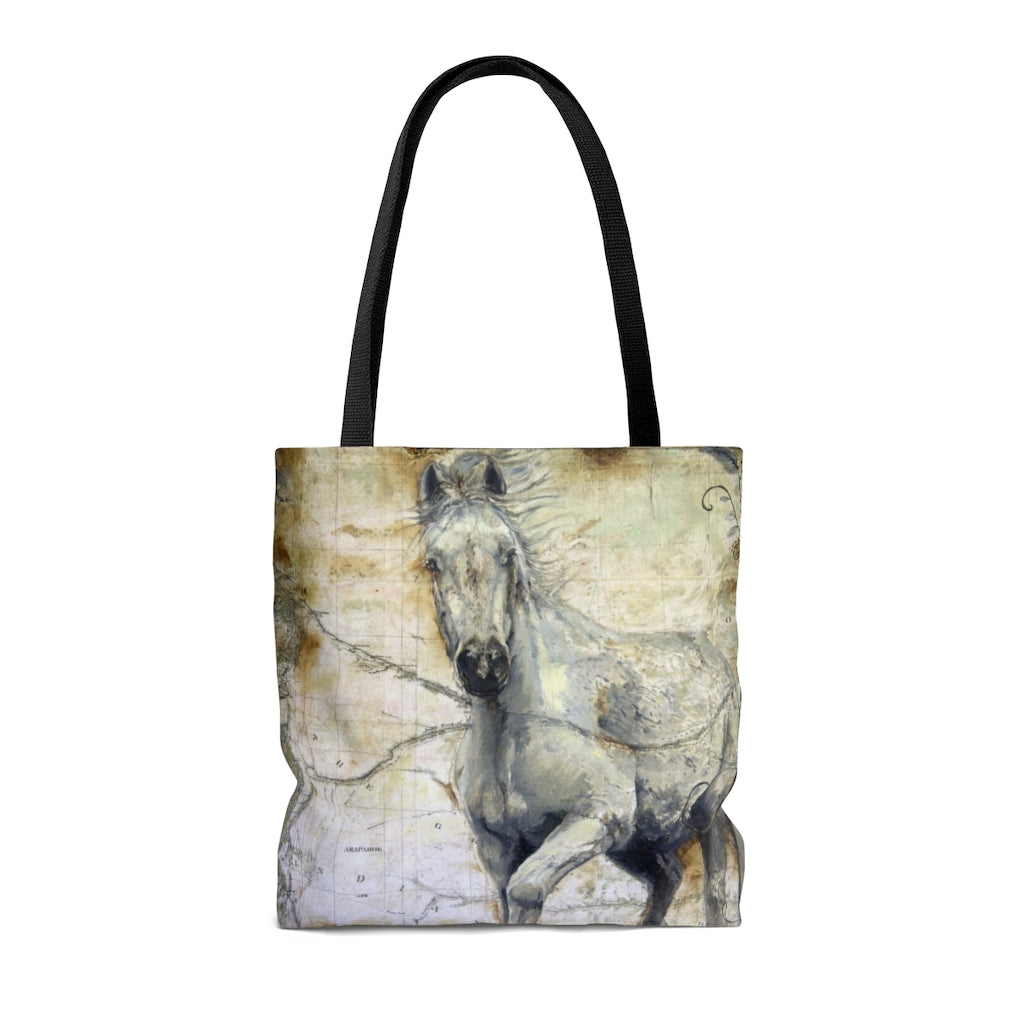 Tote Bag - Whispers Across the Steppe Equine Design med back