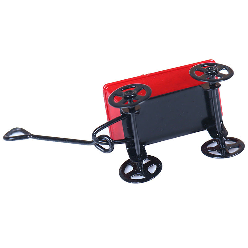 Pull Cart - 1/12 Scale Dollhouse Accessory - Mini Doll Accessories wheels