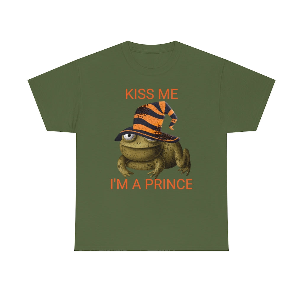 Kiss Me I'm a Prince - Halloween Toad Heavy Cotton Tee olive green