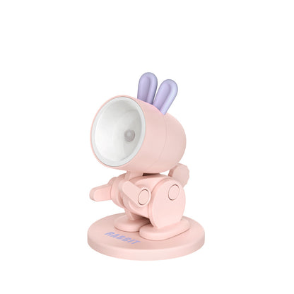 Small Mini Folding - Table Lamp - Night Light 1/6 Scale Doll Accessory Rabbit or Dinosaur pink