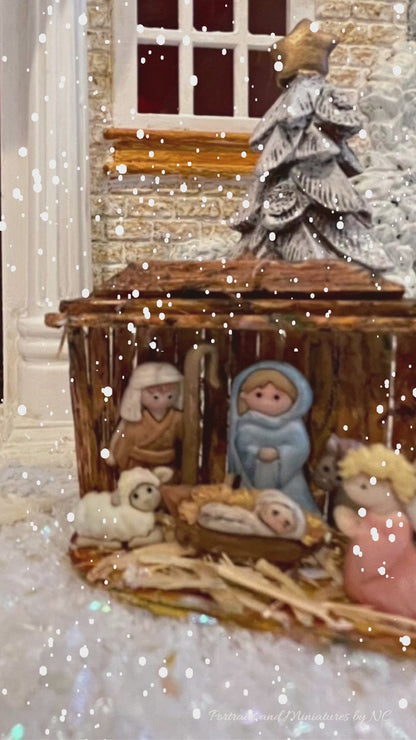 Miniature 1/12 Scale Nativity Set for Dollhouse