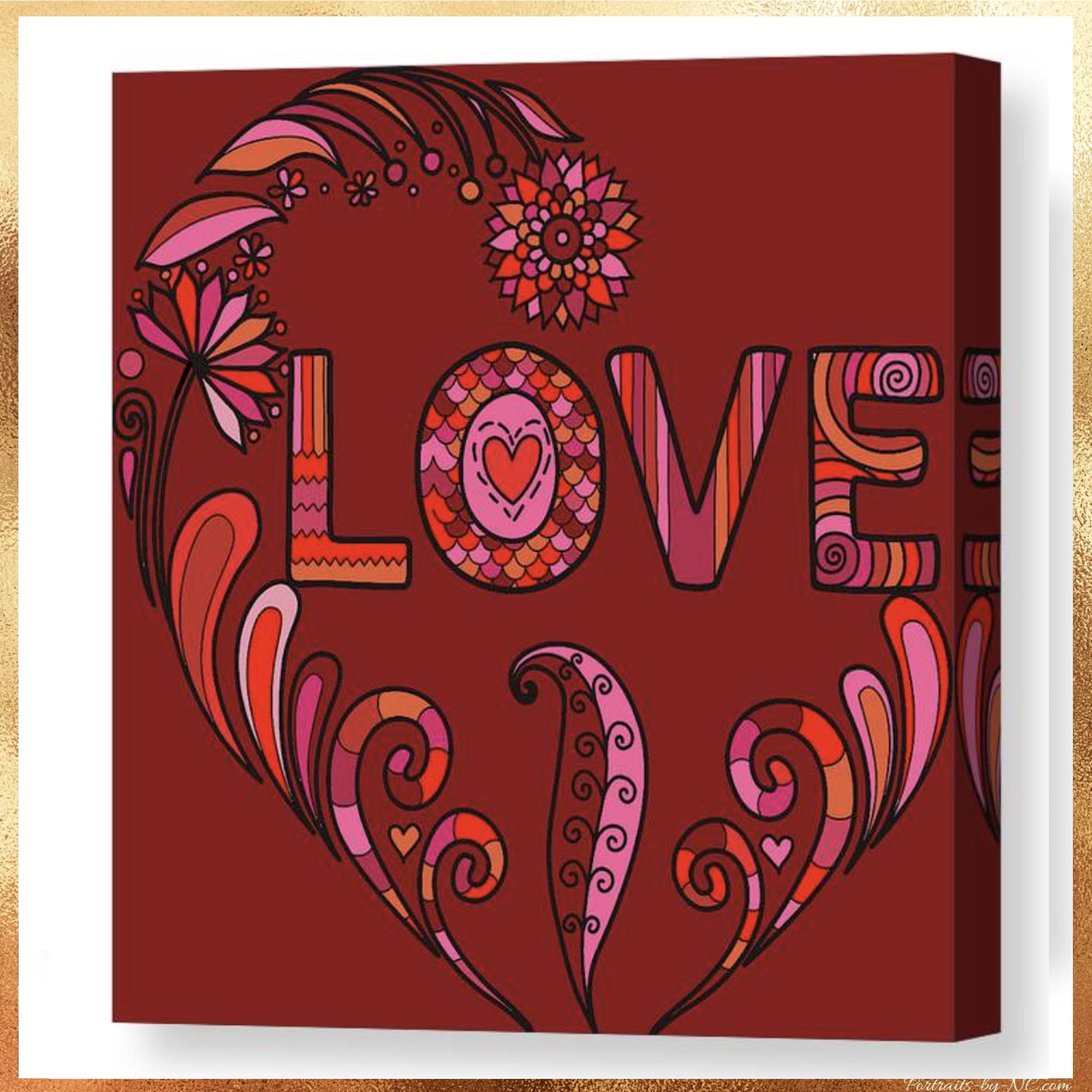 Boho Love - Stretched Canvas Print gallery wrap