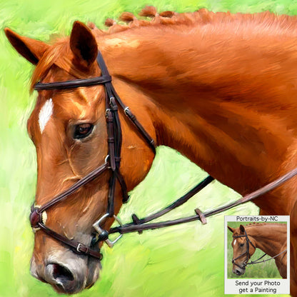 Brown Horse commissioned portrait