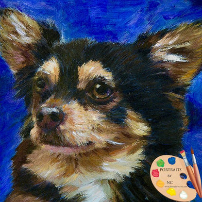 Chihuahua Dog Oil Portrait painted from Photo