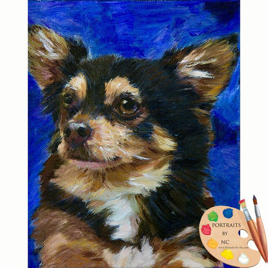 Chihuahua Dog Oil Portrait painted from Photo