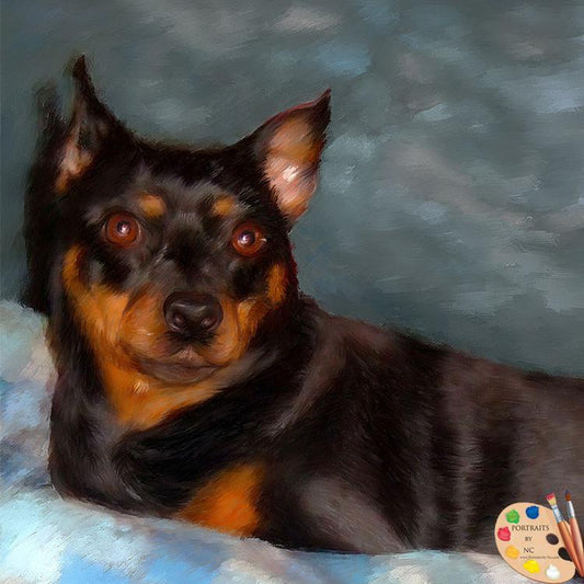 Brown Chihuahua Dog Digital Portrait