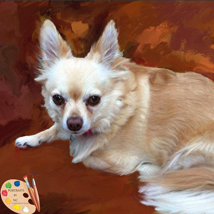 Custom Painted Chihuahua Dog Portrait