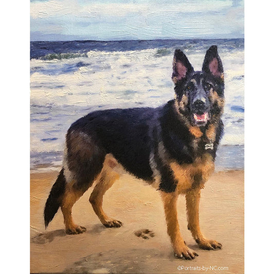 German Shepherd Custom Painted Dog Portrait