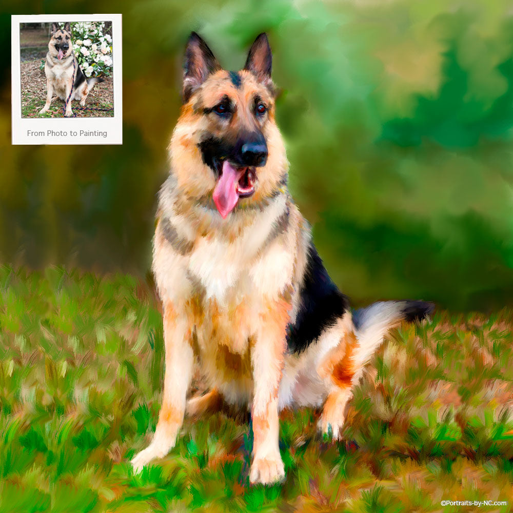 Portrait de Portrait de chien de berger allemand
