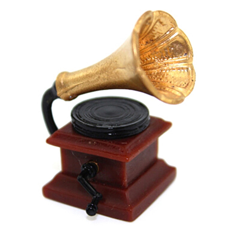 Miniature Phonograph 1 12 Scale Dollhouse Diorama Prop