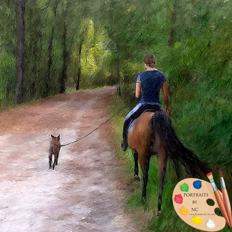 Horseback Rider Painting 628