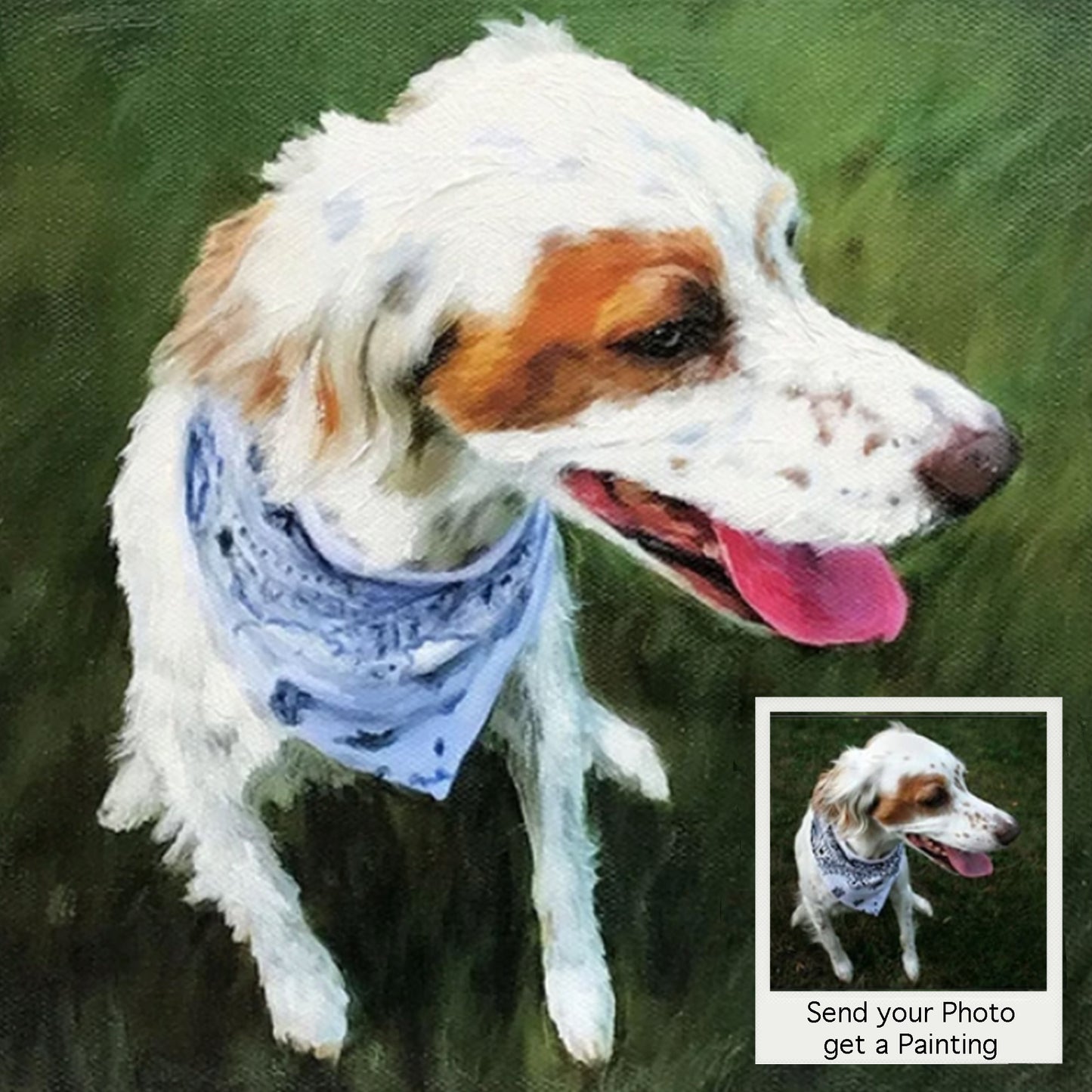 English Setter Dog Custom Painted Pet Portrait