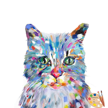 Modern Cat Painting 332 - Portraits by NC