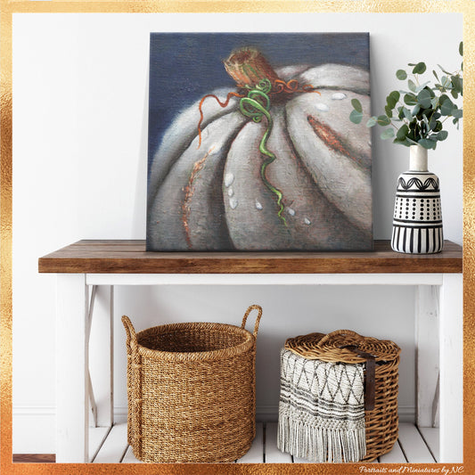 Pumpkin Stretched Canvas Print -Kissed by the Moon Farmhouse decor