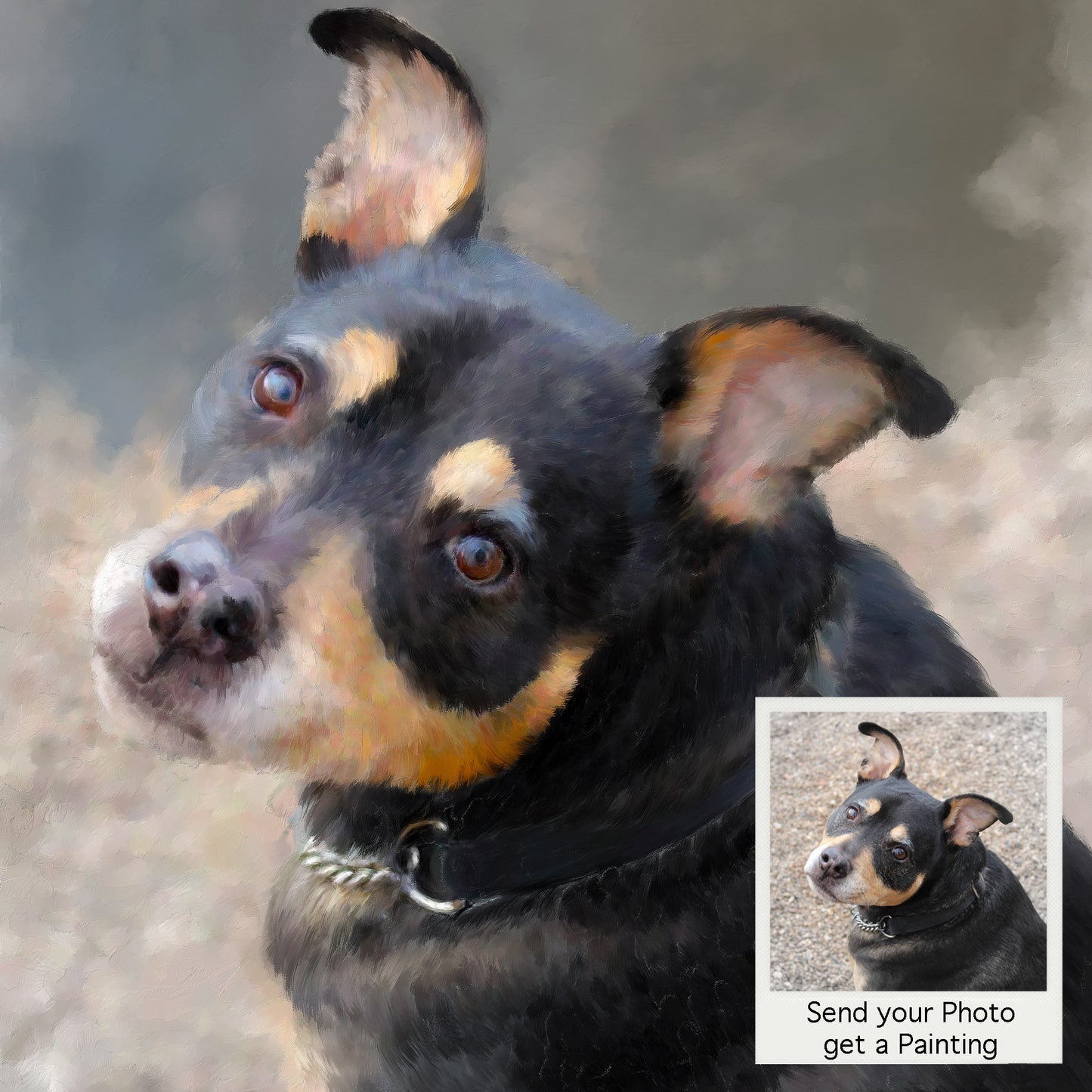 Custom Painted Dog Rat Terrier Digital Portrait