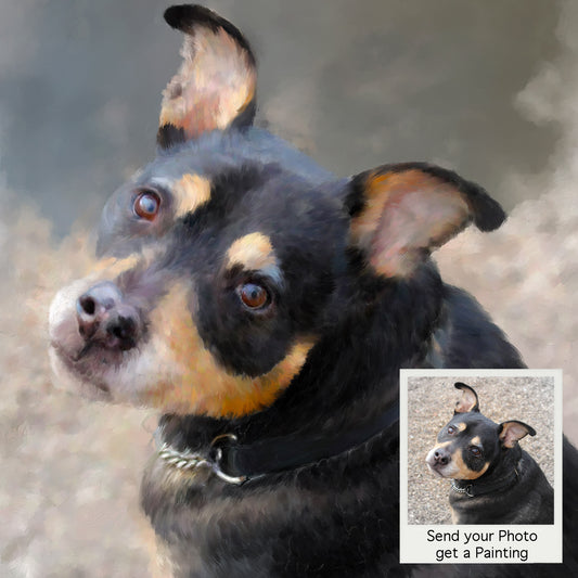 Benutzerdefinierte gemalte Hunderatte Terrier Digital Portrait
