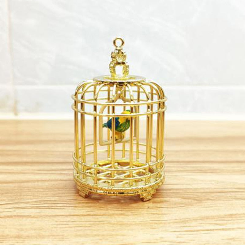 Metal Birdcage with Parakeet - Dollhouse Accessory 1/12 Scale
