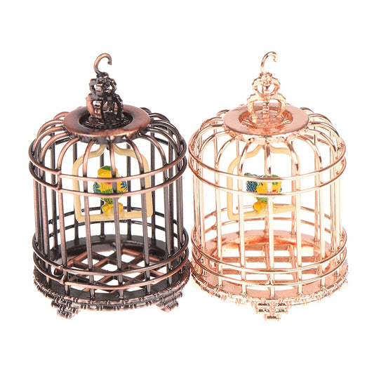 Metal Birdcage with Parakeet - Dollhouse Accessory 1/12 Scale
