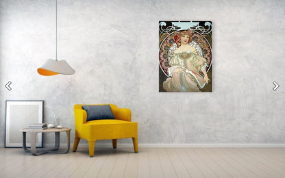 Art Print - Day Dream After Alfonse Mucha on wall