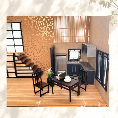 Ensemble de salle à manger de style chinois - Fichier Cricut gratuit de meubles miniatures