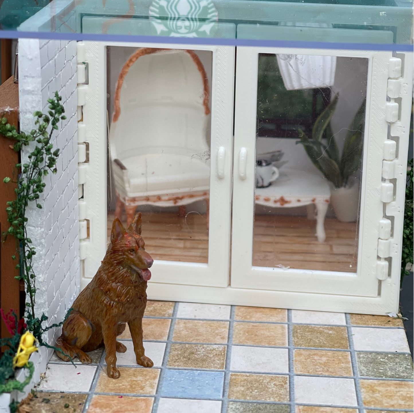 Deutscher Schäferhund-Statue Miniatur-Hund nach Maß Haustier-Statue