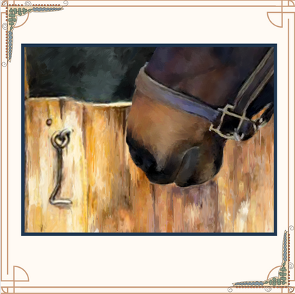 Dark Brown Horse Digital Portrait - Custom Painted Portrait