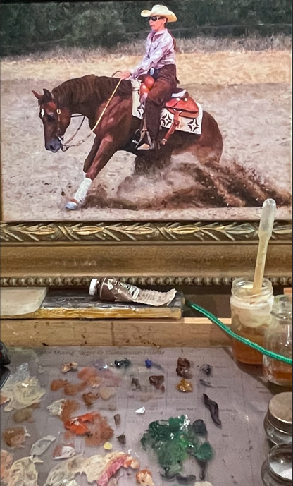 Horse portrait on easel