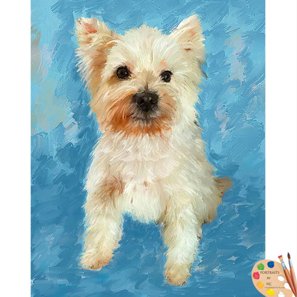Westie Digital Dog Portrait